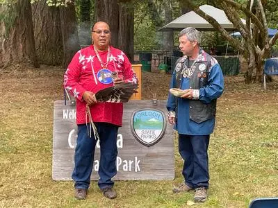 Confederated Tribes of the Grand Ronde blessing by Dietrich Peters and Dean Armstrong.