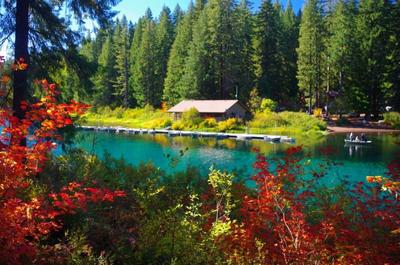 cabin by water